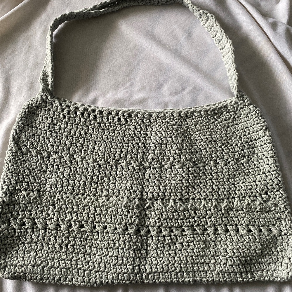 Hand made gray  women’s bag  45 cm x 25 cm